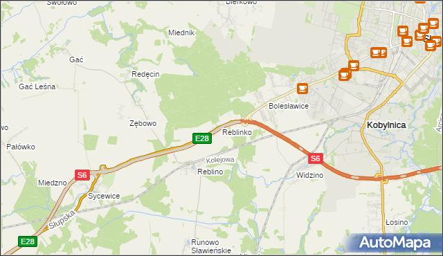 mapa Reblinko, Reblinko na mapie Targeo