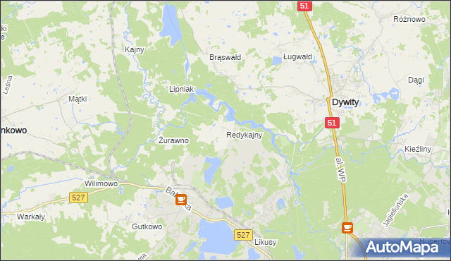 mapa Redykajny, Redykajny na mapie Targeo