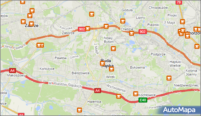 mapa Rudy Śląskiej, Ruda Śląska na mapie Targeo