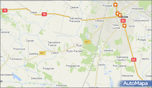 mapa Ryżki, Ryżki na mapie Targeo