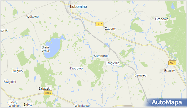 mapa Samborek, Samborek na mapie Targeo