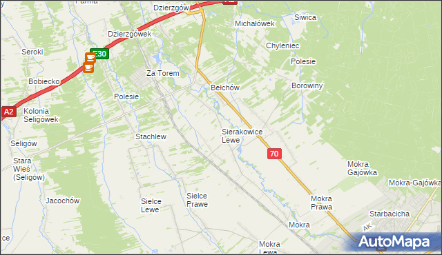 mapa Sierakowice Lewe, Sierakowice Lewe na mapie Targeo