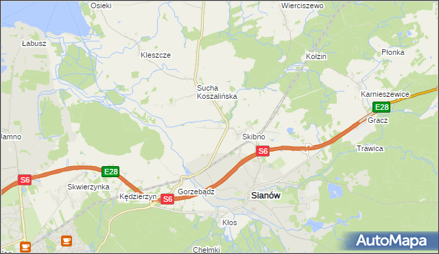 mapa Skibienko, Skibienko na mapie Targeo