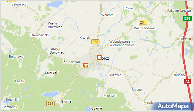 mapa Skórcz, Skórcz na mapie Targeo