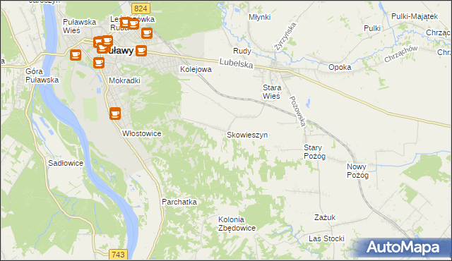 mapa Skowieszyn, Skowieszyn na mapie Targeo