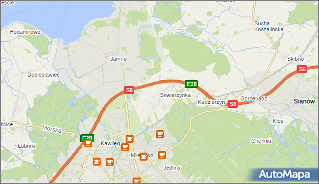 mapa Skwierzynka, Skwierzynka na mapie Targeo