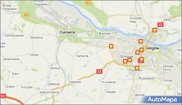 mapa Słone gmina Żukowice, Słone gmina Żukowice na mapie Targeo
