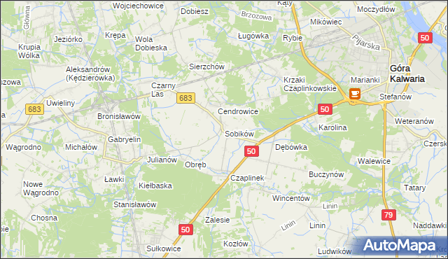 mapa Sobików, Sobików na mapie Targeo