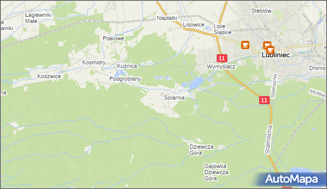 mapa Solarnia gmina Pawonków, Solarnia gmina Pawonków na mapie Targeo