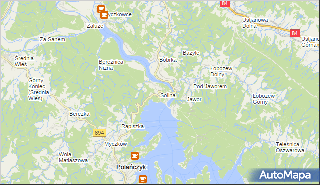 mapa Solina, Solina na mapie Targeo