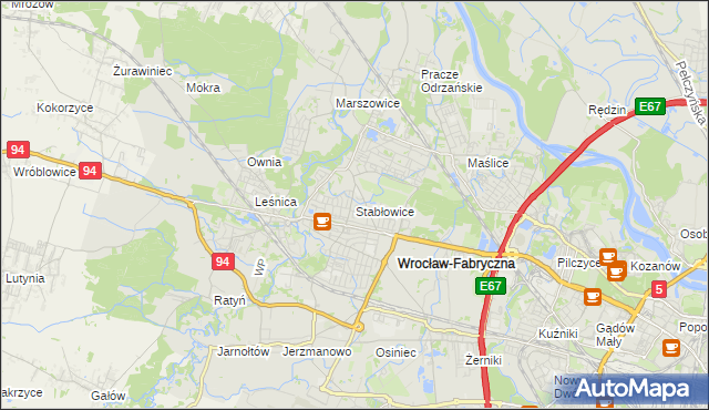 mapa Stabłowice, Stabłowice na mapie Targeo
