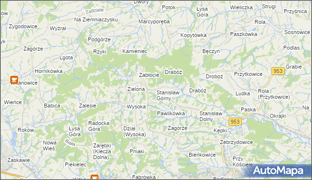 mapa Stanisław Górny, Stanisław Górny na mapie Targeo