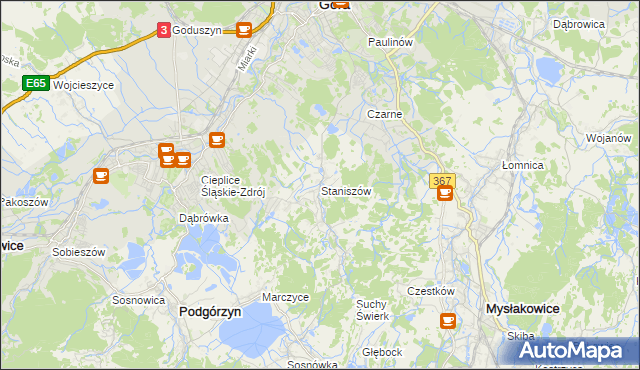 mapa Staniszów, Staniszów na mapie Targeo