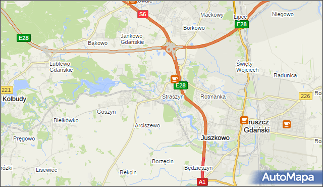 mapa Straszyn, Straszyn na mapie Targeo