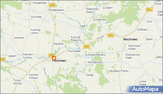 mapa Sulkowo Rzeczne, Sulkowo Rzeczne na mapie Targeo