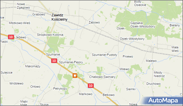 mapa Szumanie-Pustoły, Szumanie-Pustoły na mapie Targeo