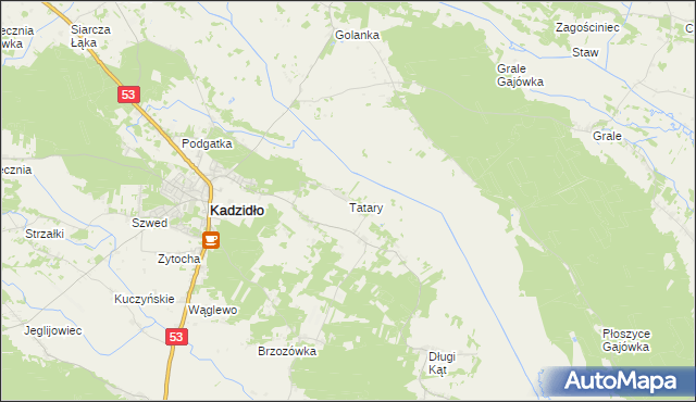 mapa Tatary gmina Kadzidło, Tatary gmina Kadzidło na mapie Targeo