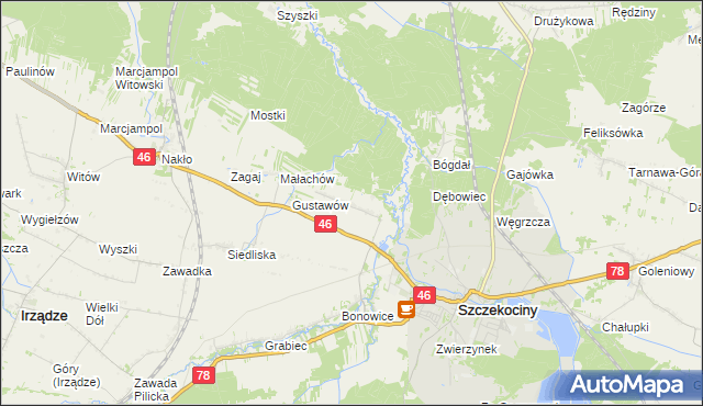 mapa Tęgobórz, Tęgobórz na mapie Targeo