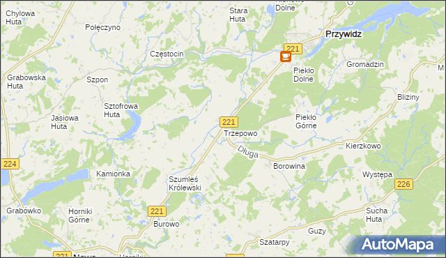 mapa Trzepowo gmina Przywidz, Trzepowo gmina Przywidz na mapie Targeo