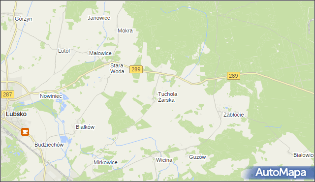 mapa Tuchola Żarska, Tuchola Żarska na mapie Targeo