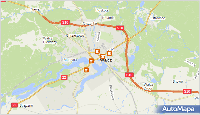 mapa Wałcz, Wałcz na mapie Targeo