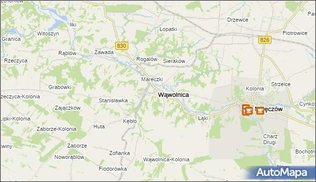 mapa Wąwolnica powiat puławski, Wąwolnica powiat puławski na mapie Targeo