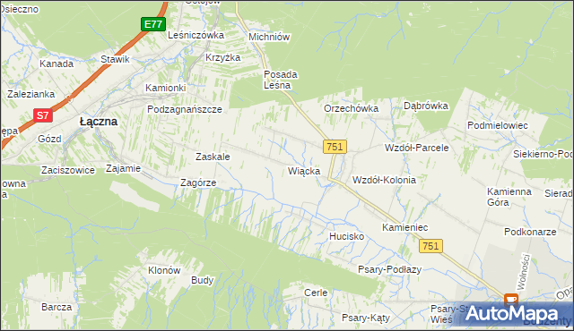 mapa Wiącka, Wiącka na mapie Targeo