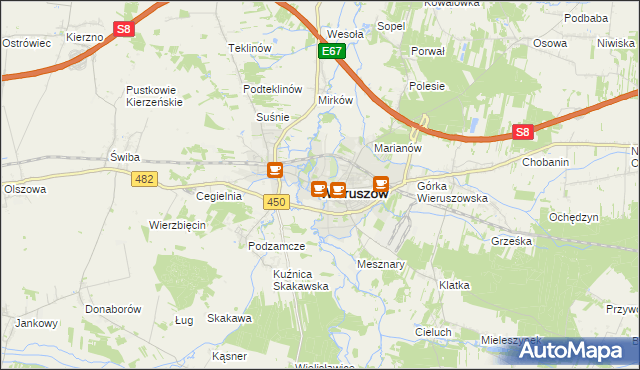 mapa Wieruszów, Wieruszów na mapie Targeo