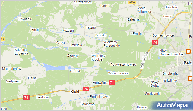 mapa Wierzchy Strzyżewskie, Wierzchy Strzyżewskie na mapie Targeo