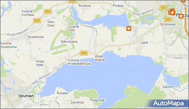 mapa Wisła Wielka, Wisła Wielka na mapie Targeo