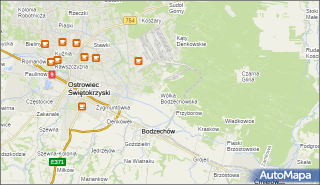 mapa Wólka Bodzechowska, Wólka Bodzechowska na mapie Targeo