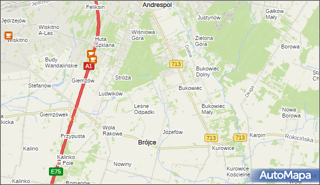 mapa Wygoda gmina Brójce, Wygoda gmina Brójce na mapie Targeo