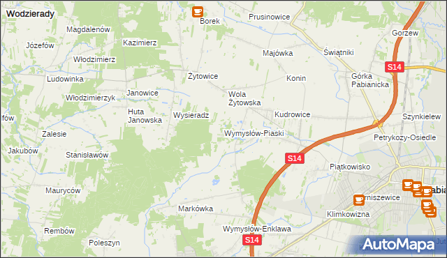 mapa Wymysłów-Piaski, Wymysłów-Piaski na mapie Targeo