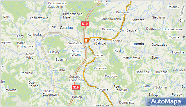 mapa Wyżne, Wyżne na mapie Targeo