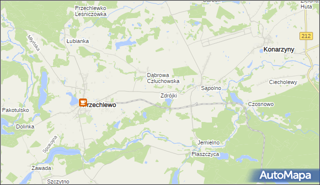 mapa Zdrójki gmina Przechlewo, Zdrójki gmina Przechlewo na mapie Targeo