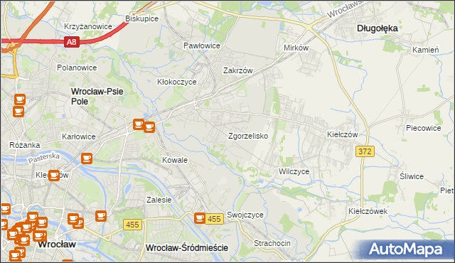 mapa Zgorzelisko, Zgorzelisko na mapie Targeo