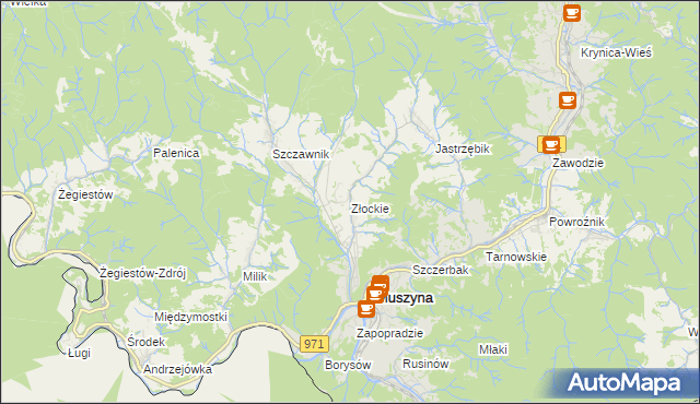 mapa Złockie, Złockie na mapie Targeo