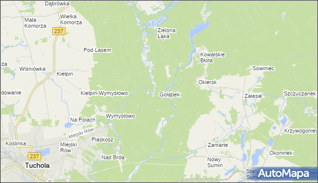 mapa Gołąbek gmina Cekcyn, Gołąbek gmina Cekcyn na mapie Targeo