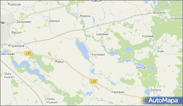 mapa Korytowo gmina Choszczno, Korytowo gmina Choszczno na mapie Targeo