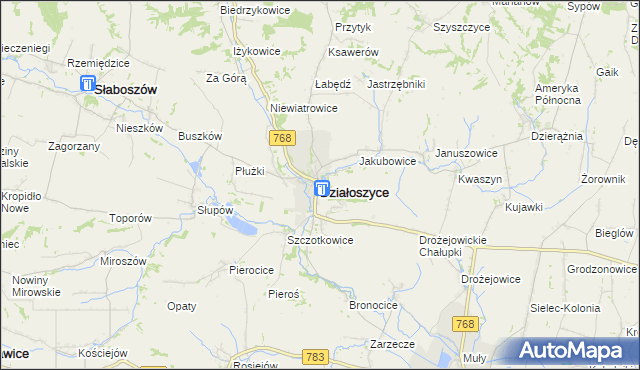 mapa Działoszyce, Działoszyce na mapie Targeo