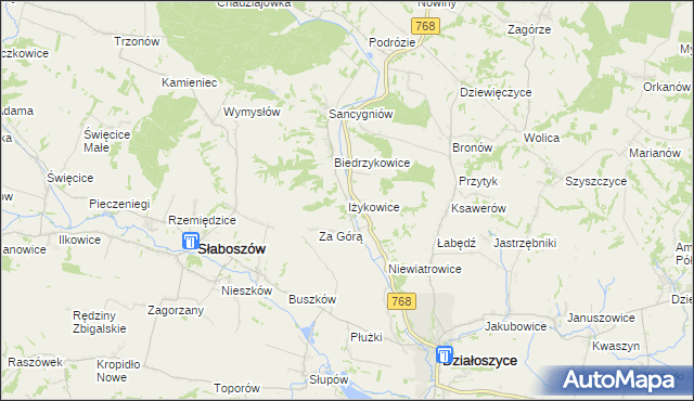 mapa Iżykowice, Iżykowice na mapie Targeo