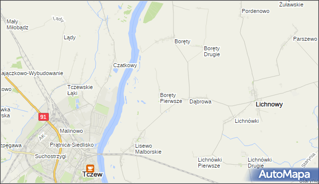 mapa Boręty Pierwsze, Boręty Pierwsze na mapie Targeo