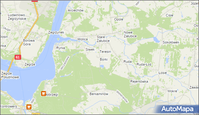 mapa Borki gmina Radzymin, Borki gmina Radzymin na mapie Targeo
