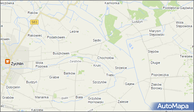 mapa Chochołów gmina Żychlin, Chochołów gmina Żychlin na mapie Targeo