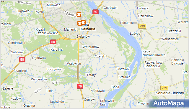 mapa Czersk gmina Góra Kalwaria, Czersk gmina Góra Kalwaria na mapie Targeo