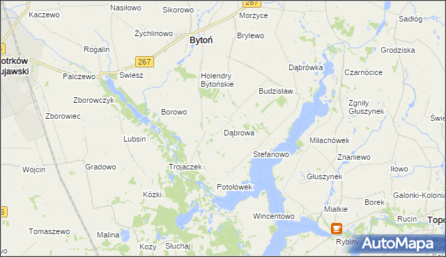 mapa Dąbrowa gmina Bytoń, Dąbrowa gmina Bytoń na mapie Targeo