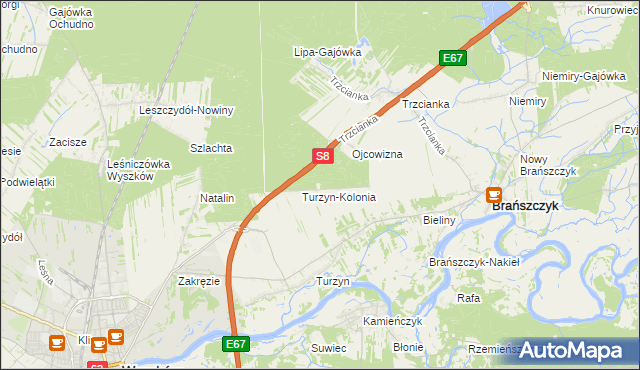 mapa Gajówka Ciepła, Gajówka Ciepła na mapie Targeo