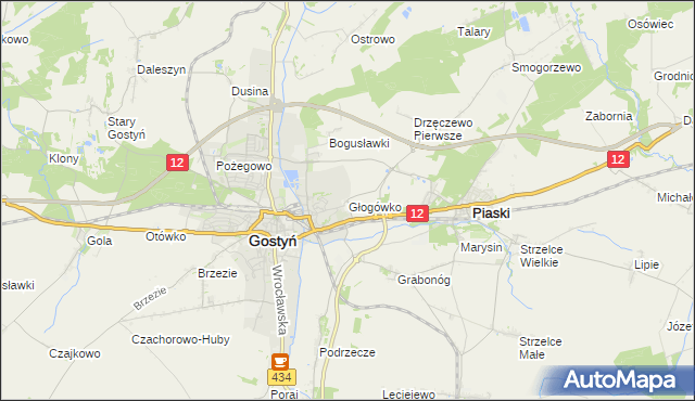 mapa Głogówko gmina Piaski, Głogówko gmina Piaski na mapie Targeo