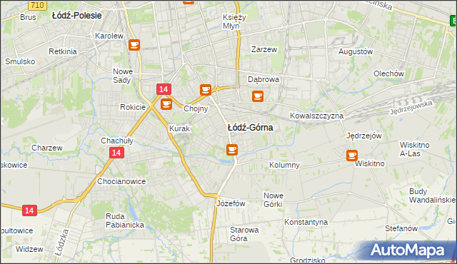 mapa Górna gmina Łódź, Górna gmina Łódź na mapie Targeo