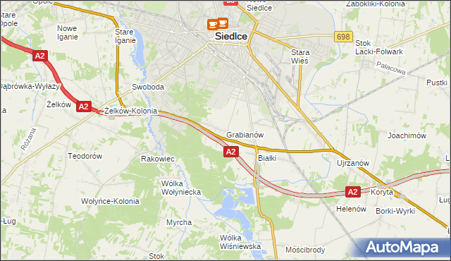 mapa Grabianów, Grabianów na mapie Targeo